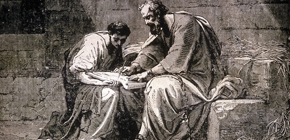 Paul writing his Epistle to the Ephesians